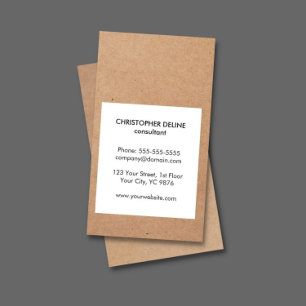 Moderne Cool Kraft Paper White Consultant Visitekaartje