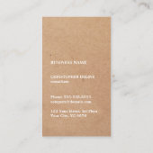 Moderne Cool Kraft Paper White Monogram Consultant Visitekaartje (Achterkant)