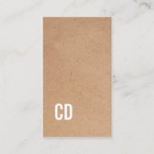 Moderne Cool Kraft Papier Bruin Monogram Consultan Visitekaartje (Voorkant)