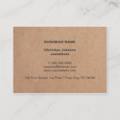 Moderne Cool Kraft Papier Grijze Witte Strepen Visitekaartje (Achterkant)