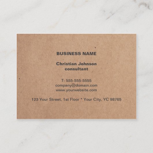 Moderne Cool Kraft Papier Grijze Witte Strepen Visitekaartje (Achterkant)