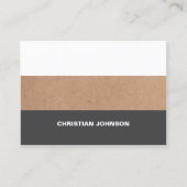 Moderne Cool Kraft Papier Grijze Witte Strepen Visitekaartje (Voorkant)