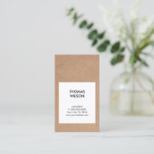 Moderne Cool Kraft Papier Zwart Wit Consultant Visitekaartje (Staand voorkant)