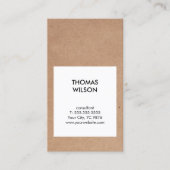Moderne Cool Kraft Papier Zwart Wit Consultant Visitekaartje (Voorkant)