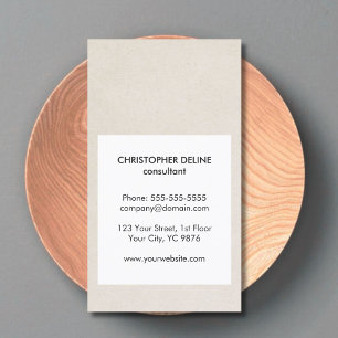 Moderne Cool Light Kraft Paper White Consultant Visitekaartje