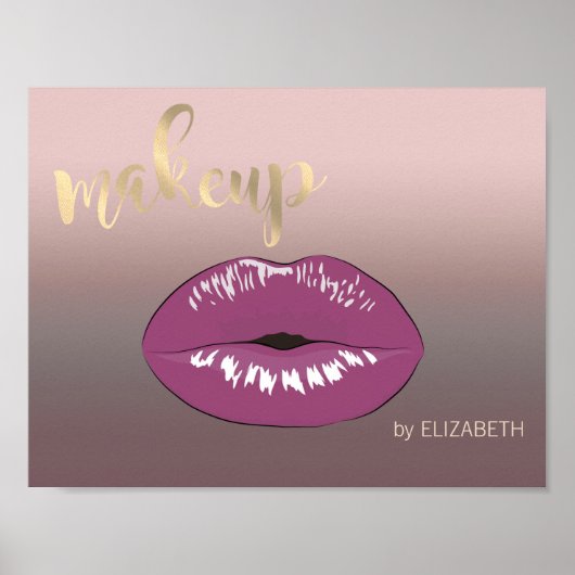 Moderne Cool Lips , Visagist Poster (Voorkant)