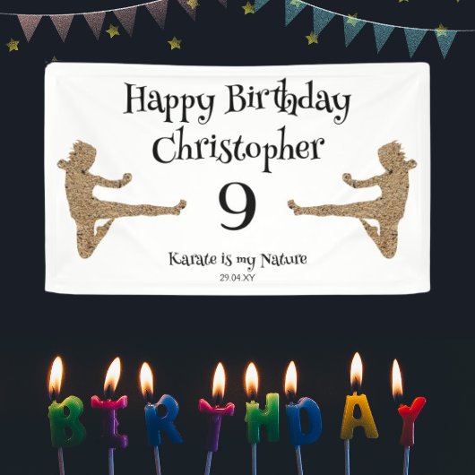 Moderne Cool Martial Arts Karate Kids Verjaardag Spandoek