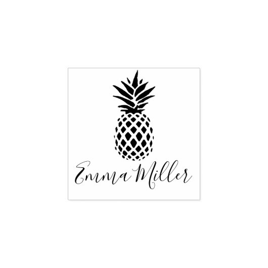 Moderne Cool Pineapple Afdrukken Aangepaste naam H Rubberstempel (Afrduk)