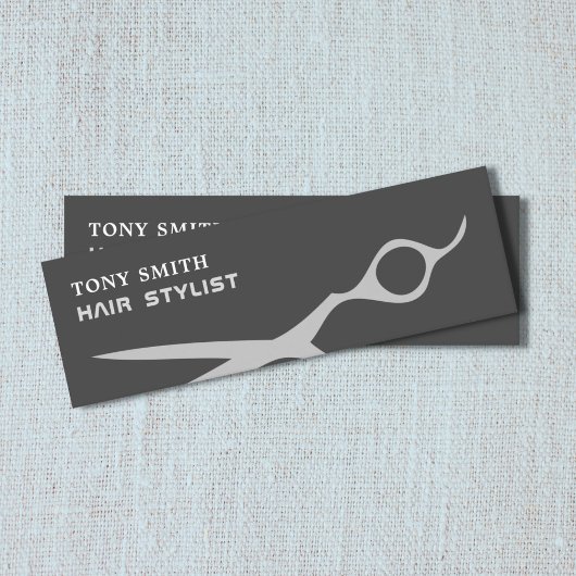 Moderne Cool Scissor Silver Hair Stylist Mini Visitekaartje