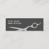 Moderne Cool Scissor Silver Hair Stylist Mini Visitekaartje (Voorkant)