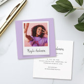 Moderne Cool Trendy Simple Script-foto Vierkante Visitekaartje