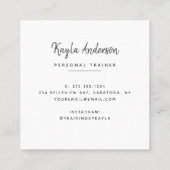 Moderne Cool Trendy Simple Script-foto Vierkante Visitekaartje (Achterkant)