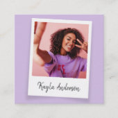 Moderne Cool Trendy Simple Script-foto Vierkante Visitekaartje (Voorkant)