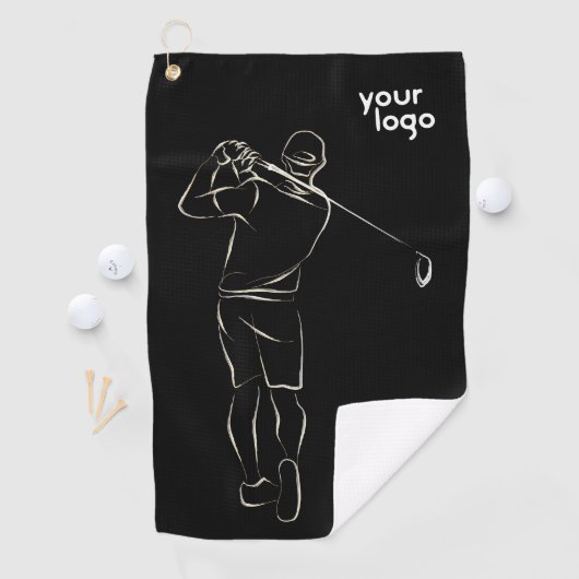 Moderne Cool Uniek Zwart Print Ontwerp Aangepaste Golfhanddoek (Insitu)