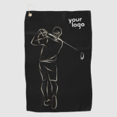 Moderne Cool Uniek Zwart Print Ontwerp Aangepaste  Golfhanddoek (Voorkant)