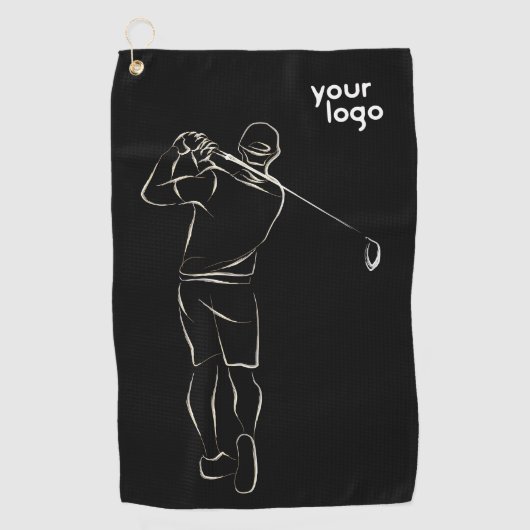 Moderne Cool Uniek Zwart Print Ontwerp Aangepaste  Golfhanddoek (Voorkant)