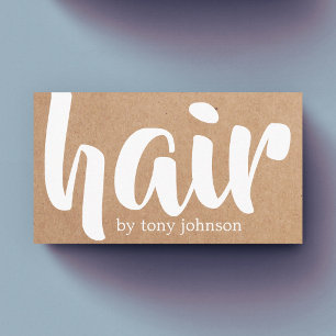Moderne Cool Vette Gedrukte Kraft Witte Haarstylis Visitekaartje