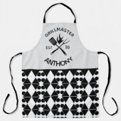 Moderne Cool Volwassene Rustieke GRILLMASTER Maatw Schort (Voorkant)