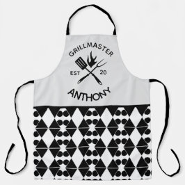 Moderne Cool Volwassene Rustieke GRILLMASTER Maatw Schort