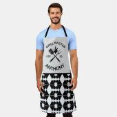 Moderne Cool Volwassene Rustieke GRILLMASTER Maatw Schort (Gedragen)