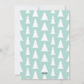 Moderne Cool Yule Script Mint Green Trees Feestdagenkaart (Achterkant)