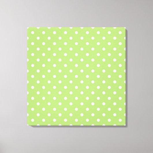 Moderne, coole digitale kunst, kalkgroene polka st canvas afdruk (Voorkant)
