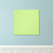 Moderne, coole digitale kunst, kalkgroene polka st canvas afdruk (Insitu (Houten vloer))