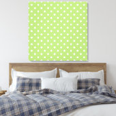 Moderne, coole digitale kunst, kalkgroene polka st canvas afdruk (Insitu (Slaapkamer))