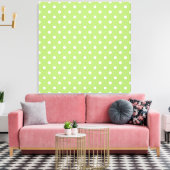 Moderne, coole digitale kunst, kalkgroene polka st canvas afdruk (Insitu (Woonkamer))