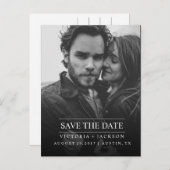 MODERNE COOLE ELEGANTE FOTO SAVE THE DATE AANKONDIGINGSKAART (Voorkant / Achterkant)