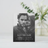 MODERNE COOLE ELEGANTE FOTO SAVE THE DATE AANKONDIGINGSKAART (Staand voorkant)