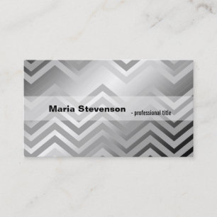 Moderne, coole, elegante zilverchevron professiona visitekaartje