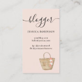 Moderne, coole, girly bag script mode blogger roze visitekaartje (Achterkant)