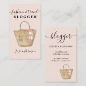 Moderne, coole, girly bag script mode blogger roze visitekaartje (Voorkant / Achterkant)
