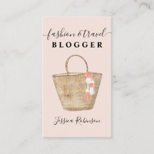 Moderne, coole, girly bag script mode blogger roze visitekaartje