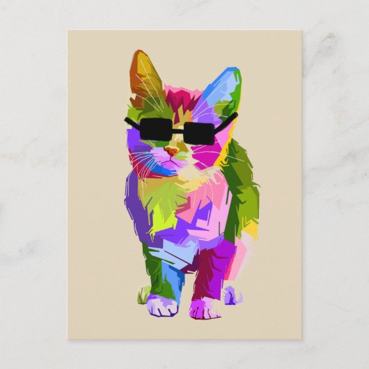 Moderne, coole pop art kitty kat briefkaart (Voorkant)