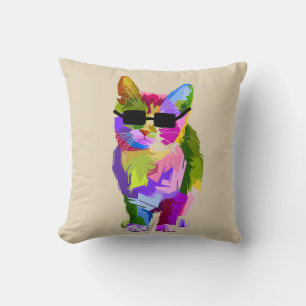 Moderne, coole pop art kitty kat kussen