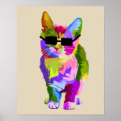 Moderne, coole pop art kitty kat poster (Voorkant)