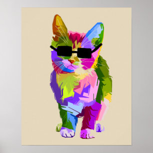 Moderne, coole pop art kitty kat poster