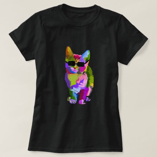 Moderne, coole pop art kitty kat t-shirt (Design voorkant)