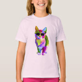 Moderne, coole pop art kitty kat t-shirt (Voorkant)