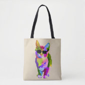 Moderne, coole pop art kitty kat tote bag (Voorkant)