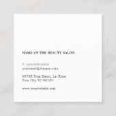 Moderne coole Simple Black White Hair Stylist Vierkante Visitekaartje (Achterkant)