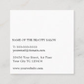 Moderne coole Simple Black White Hair Stylist Vierkante Visitekaartje (Achterkant)