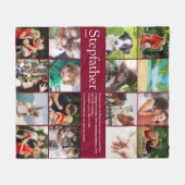 Moderne Coole Stiefvader Stiefpapa 16 Foto Collage Fleece Deken (Voorkant (Horizontaal))