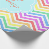 Moderne, coole, trendmatige kleurige regenboogchev cadeaupapier (Hoek)