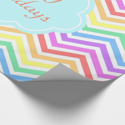 Moderne, coole, trendmatige kleurige regenboogchev cadeaupapier (Hoek)