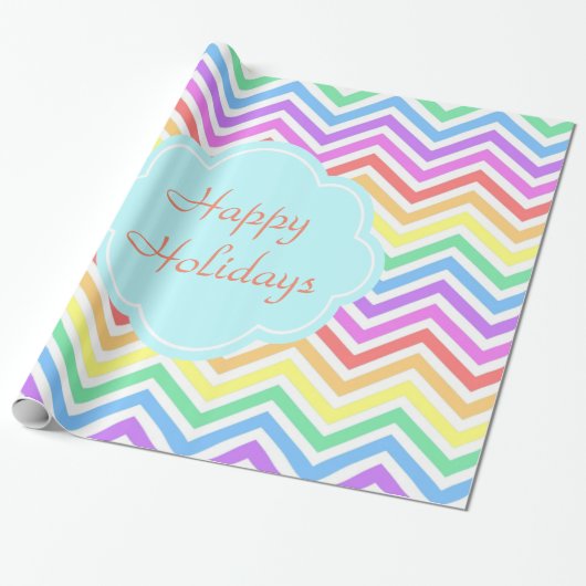 Moderne, coole, trendmatige kleurige regenboogchev cadeaupapier (Uitgerold)