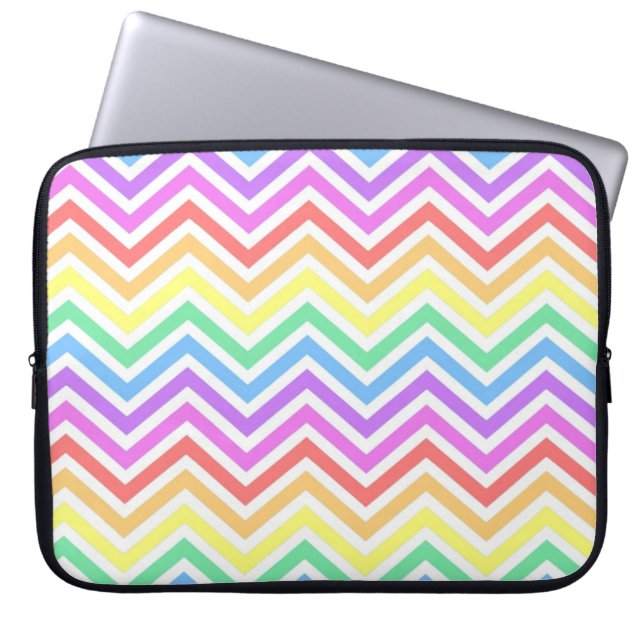 Moderne, coole, trendmatige kleurige regenboogchev laptop sleeve (Voorkant)