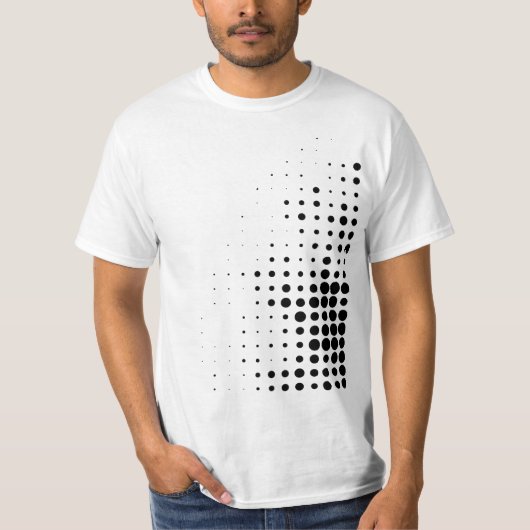 Moderne, coole trendy abstract halftoonpatroon van t-shirt (Voorkant)
